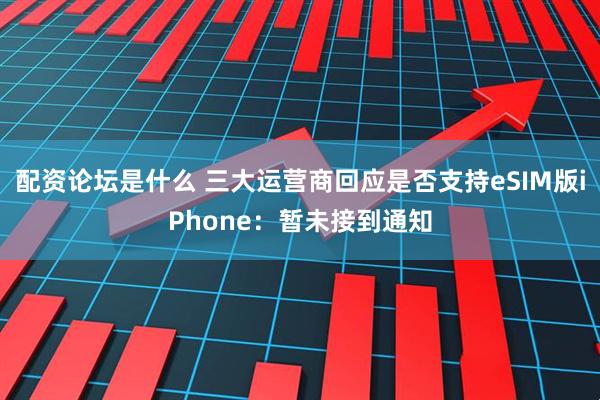配资论坛是什么 三大运营商回应是否支持eSIM版iPhone：暂未接到通知