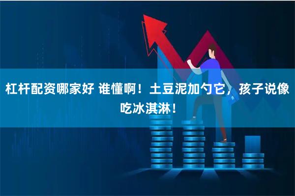 杠杆配资哪家好 谁懂啊！土豆泥加勺它，孩子说像吃冰淇淋！